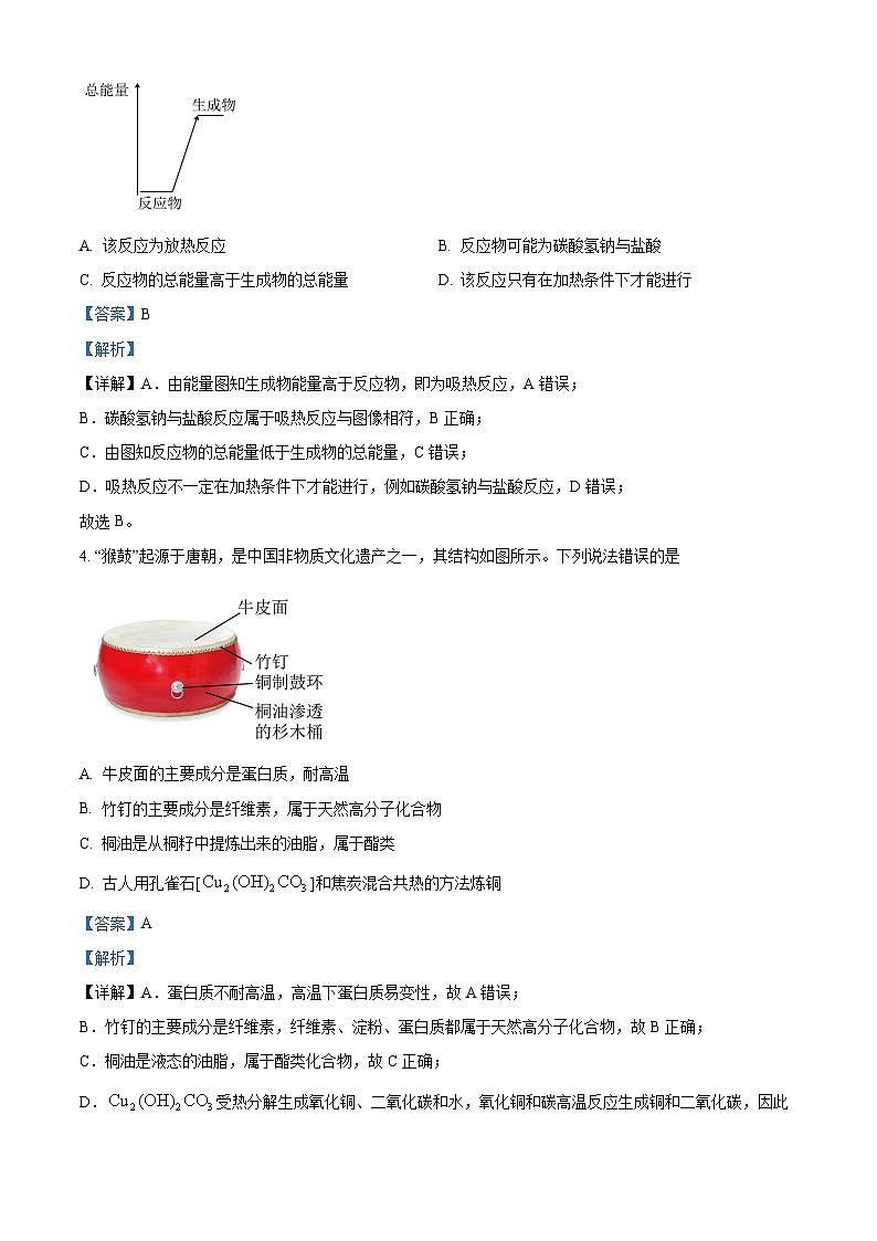 四川省南充市2022-2023学年高一下学期期末考试化学试题（解析版）02