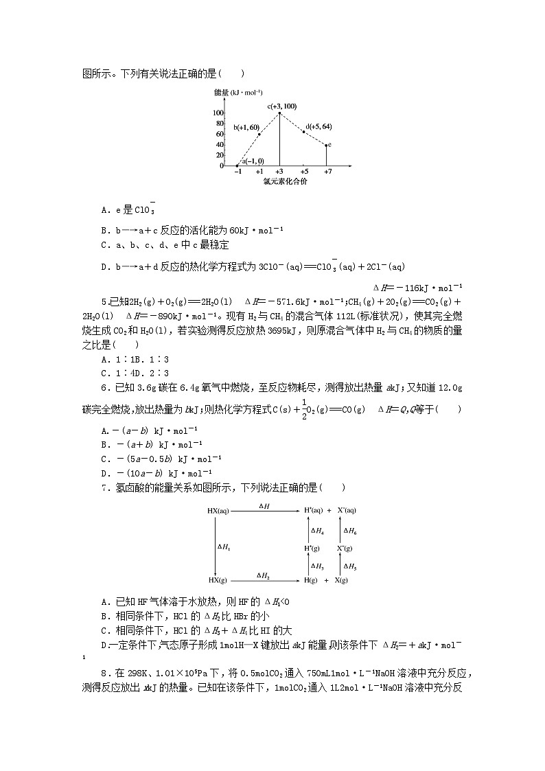 新教材2023版高中化学课时作业2反应焓变的计算鲁科版选择性必修102