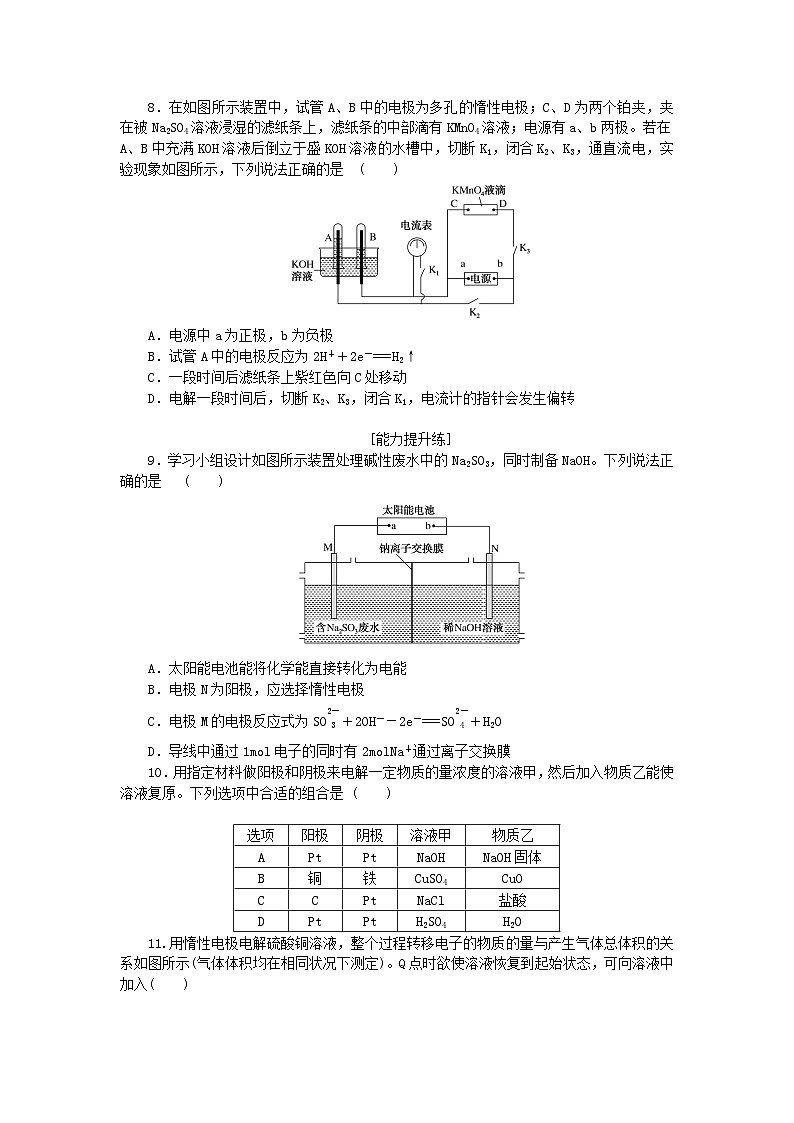 新教材2023版高中化学课时作业5电解的原理鲁科版选择性必修103