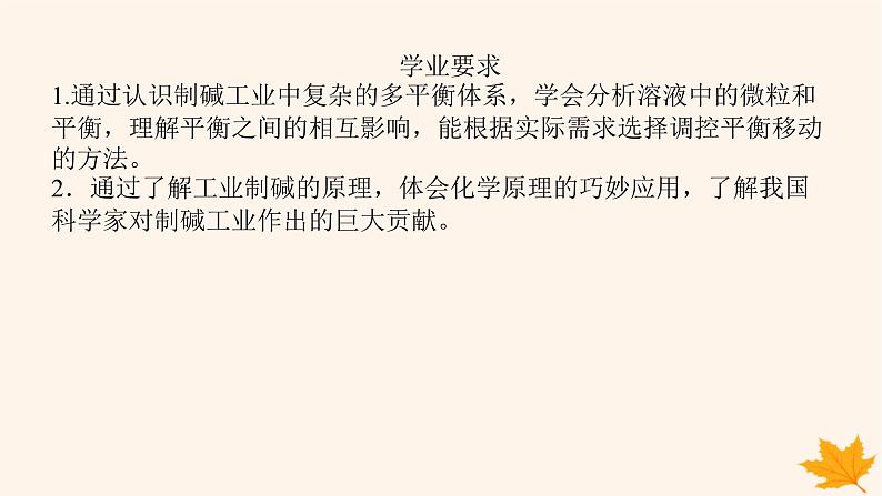 新教材2023版高中化学第3章物质在水溶液中的行为微项目3揭秘索尔维制碱法和侯氏制碱法课件鲁科版选择性必修1第3页