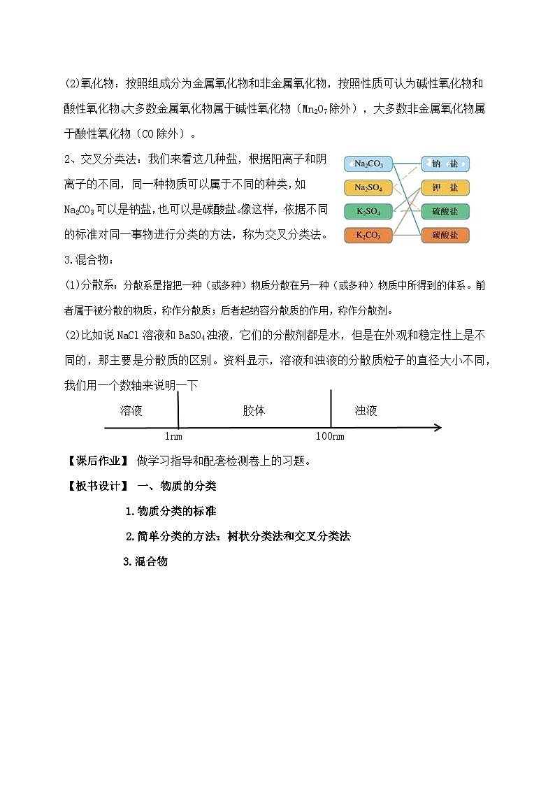 1.1物质的分类及转化  教案    高中化学人教版（2019）必修第一册第2页