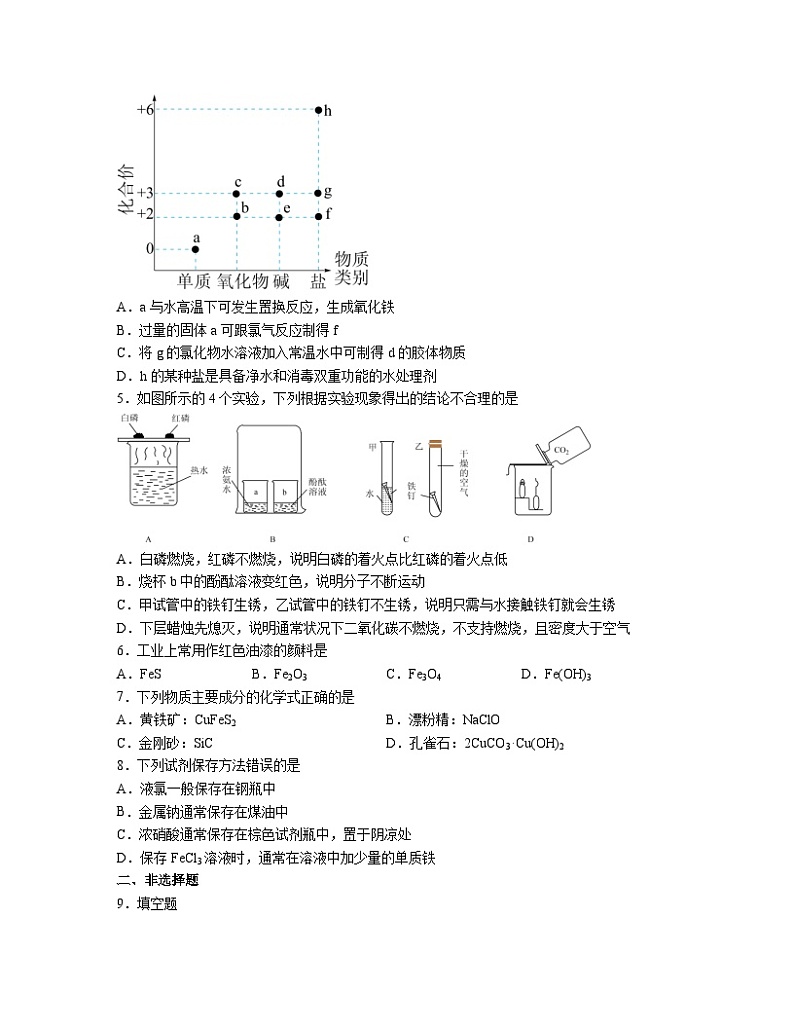 3.1 铁及其化合物  同步练习题     高中化学人教版（2019）必修第一册02