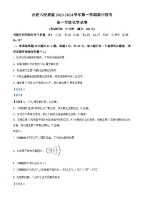 安徽省合肥市六校联盟2023-2024学年高一上学期11月期中化学试题（Word版附解析）