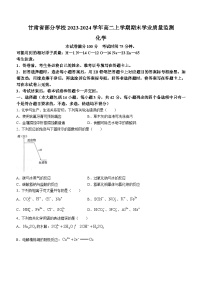 甘肃省部分学校2023-2024学年高二上学期期末学业质量监测化学试题（含答案）