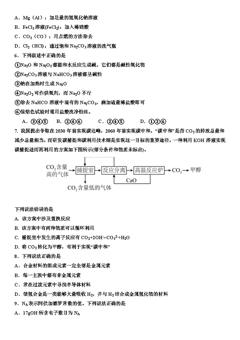 山东省嘉祥县第一中学2023-2024学年高一上学期12月月考化学试题（Word版附答案）第2页