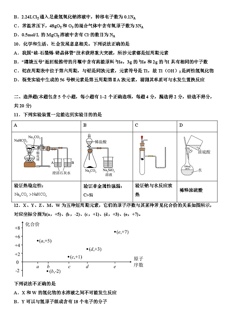 山东省嘉祥县第一中学2023-2024学年高一上学期12月月考化学试题（Word版附答案）第3页