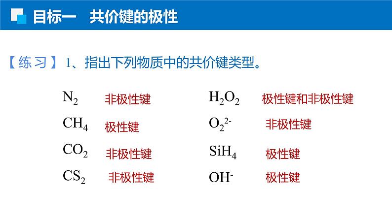 2.3.1共价键的极性 人教版高二化学选择性必修2课件第5页