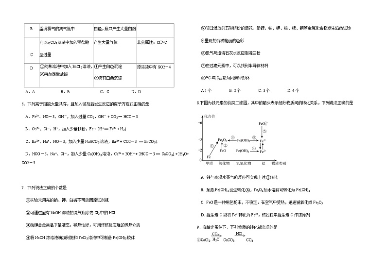 辽宁省抚顺市六校协作体2023-2024学年高一上学期期末考试化学试题含答案第2页