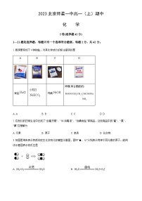 北京市怀柔一中2022-2023学年高一（上）期中考试化学试题含答案