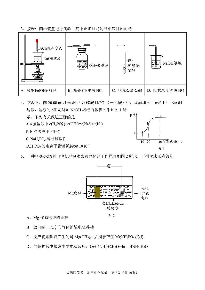 2024届大湾区高三一模化学试题含答案第2页