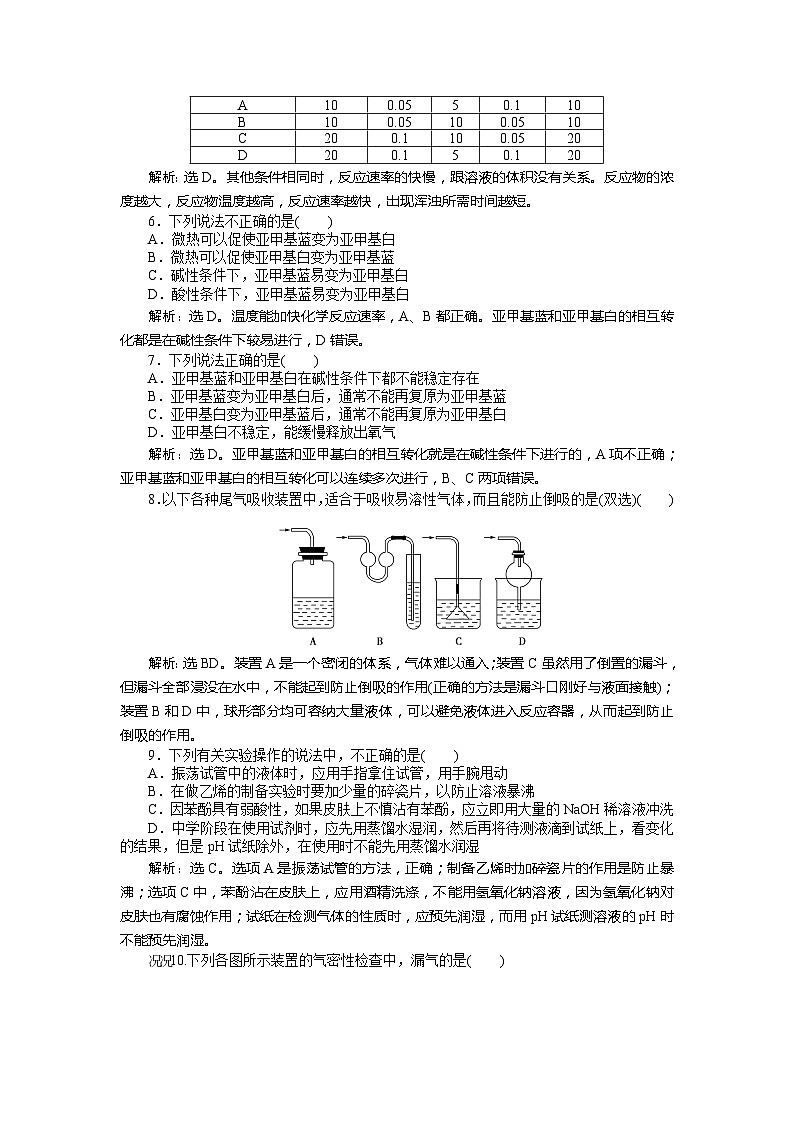 2022年高三化学寒假同步优化训练（含解析）：01实验化学起步第3页
