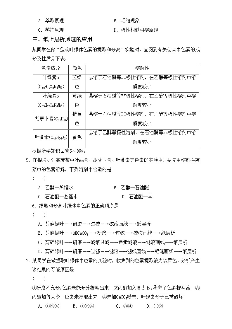 2022年高三化学寒假同步练习（含答案）：10物质的分离和提纯 课时1 练习1第2页
