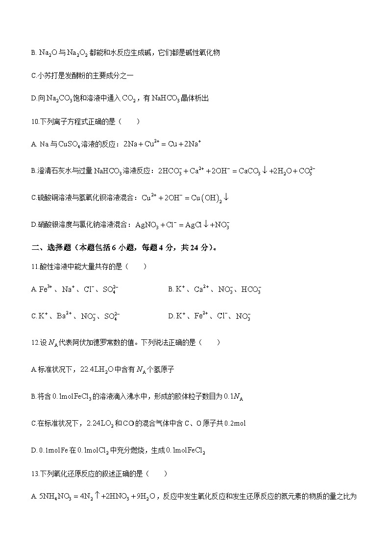 广东省河源市龙川县第一中学2023-2024学年高一上学期12月期中考试化学试题含答案第3页
