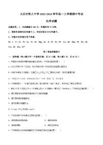 黑龙江省大庆市铁人中学2023-2024学年高一上学期期中考试化学试卷含答案