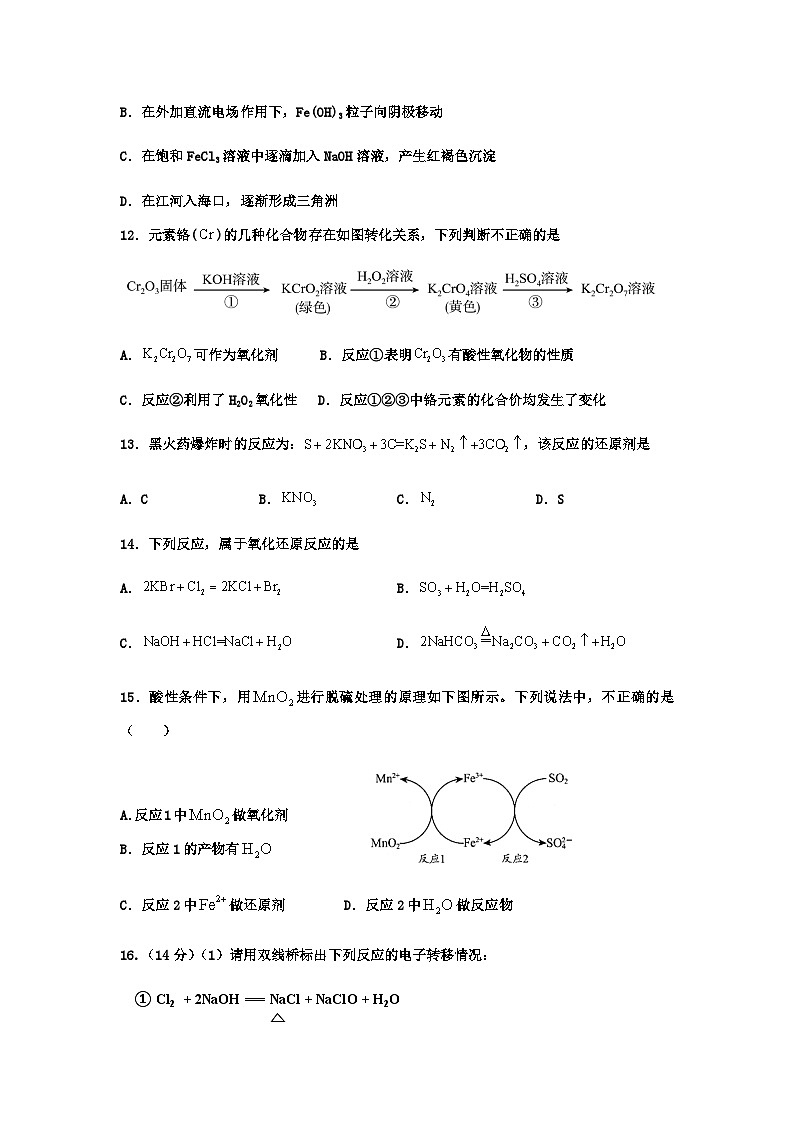 山西省大同市阳高县第四中学校2023-2024学年高一上学期期中考试化学试卷含答案第3页