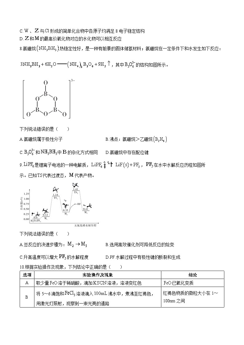 2024届河北省高三大数据应用调研联合测评(Ⅳ)化学试题第3页