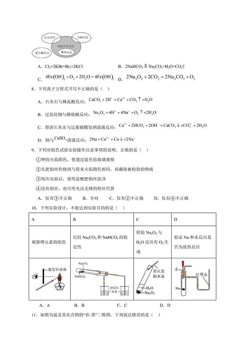 2023-2024学年山东省济宁市微山县高一上学期12月月考化学模拟试题（含答案）第2页