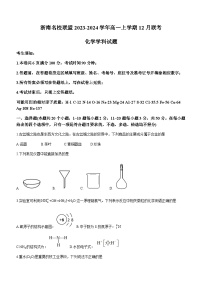 2023-2024学年浙江省浙南名校联盟高一上学期12月联考化学试题含答案