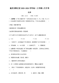 重庆市黔江中学2023-2024学年高一上学期1月月考化学试题含答案