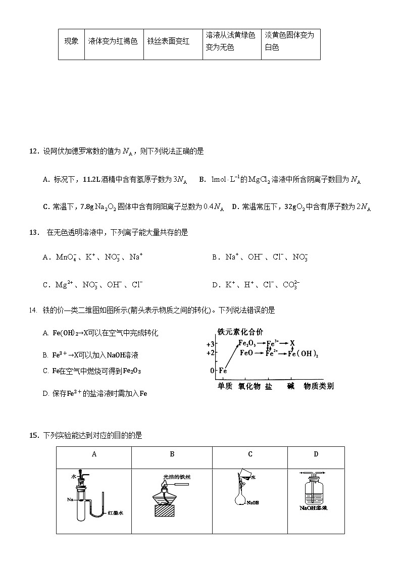 四川省南充市阆中东风中学校2023-2024学年高一上学期12月第二次段考化学试题含答案03