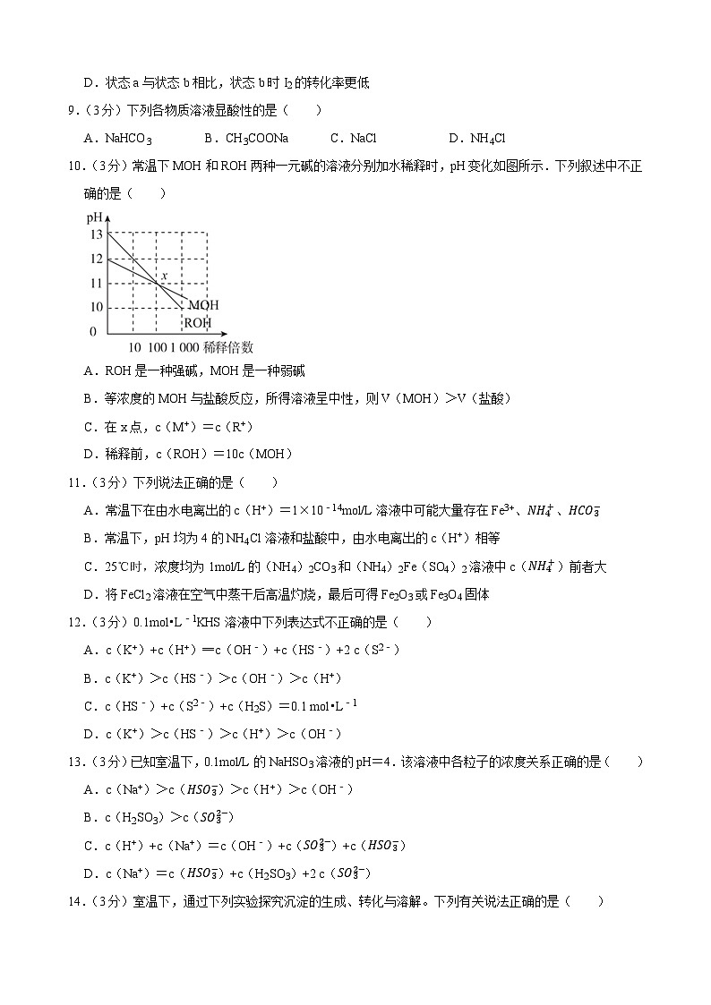 43，青海省西宁市六校2023-2024学年高二上学期期末化学模拟试卷03