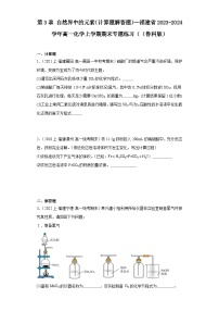 第3章自然界中的元素（计算题解答题）--福建省2023-2024学年高一化学上学期期末专题练习（（