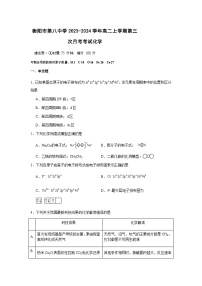 湖南省衡阳市第八中学2023-2024学年高二上学期第三次月考化学试题含答案