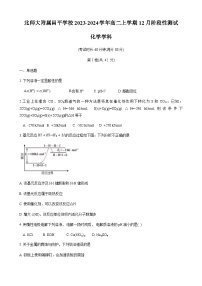 北京师范大学昌平附属学校2023-2024学年高二上学期12月阶段性测试化学试题含答案