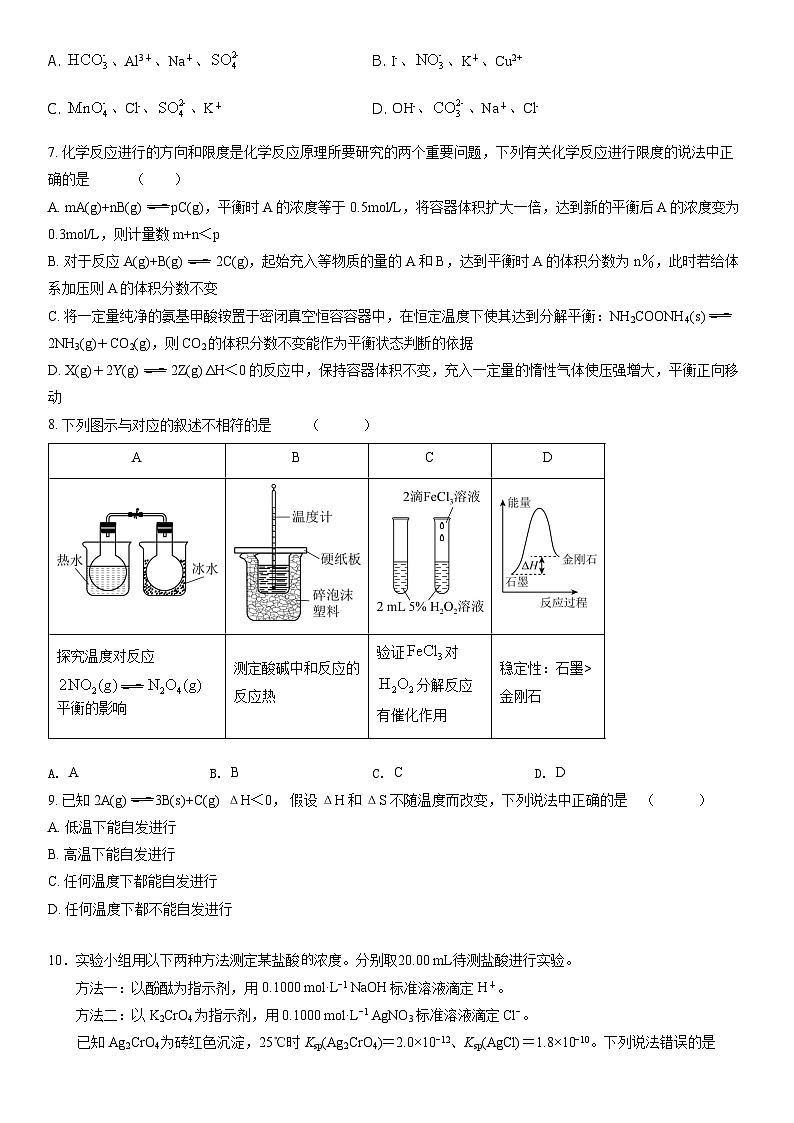 安徽省合肥市第一中学2023-2024学年高二上学期12月素质拓展（五）化学试题含答案第2页