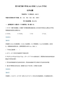 四川省达州市万源中学2023-2024学年高二上学期10月月考化学试题含答案