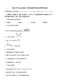 2024届浙江省瑞安市瑞安中学高三上学期12月首考适应性考试化学试题含答案