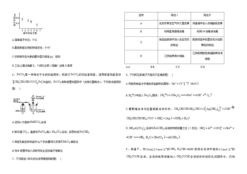 河南省郑州市巩义市第二高级中学2024届高三上学期12月模拟化学试题含答案02