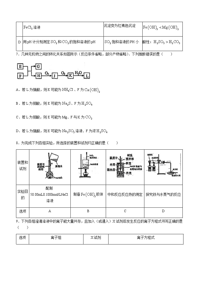 辽宁省沈阳市第二中学2023-2024学年高三上学期期中考试化学试题含答案03