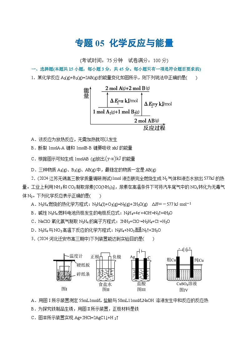 专题06++化学反应与能量(测试)-2024年高考化学二轮复习讲练测（新教材新高考）01