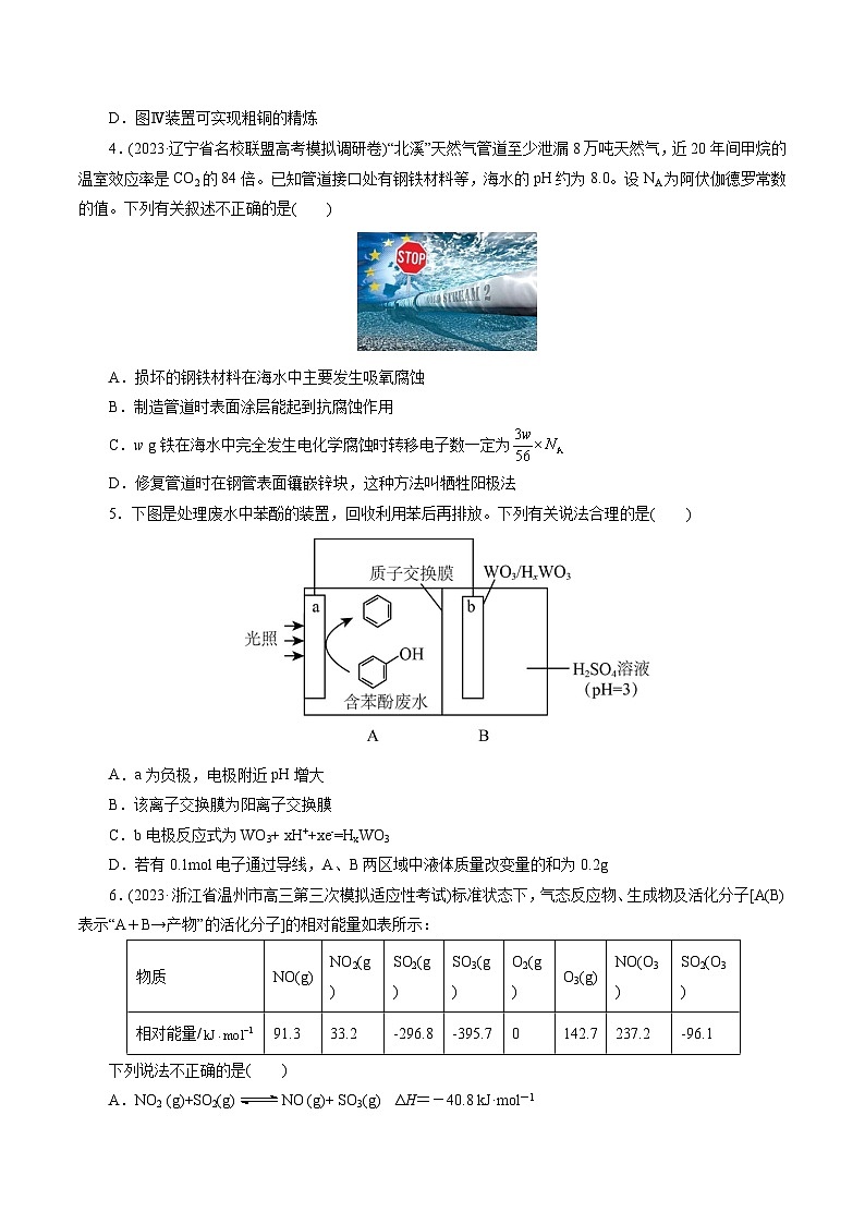 专题06++化学反应与能量(测试)-2024年高考化学二轮复习讲练测（新教材新高考）02