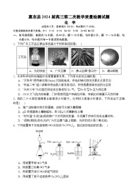 广东省惠州市惠东县2024届高三上学期第二次教学质量检测化学试题（含答案）