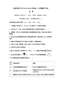 江西省宜春市丰城市第九中学2023-2024学年高二上学期期中考试化学试题Word版含答案