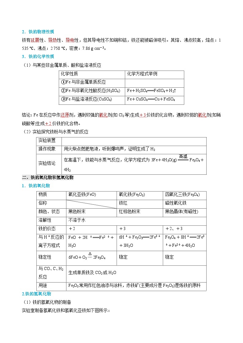 【寒假作业】（人教版2019）高中化学 高一寒假巩固提升训练 专题03 铁  金属材料-练习.zip02