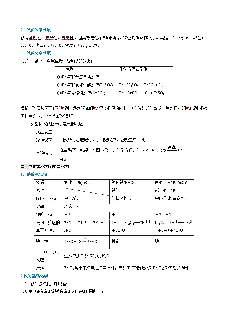 【寒假作业】（人教版2019）高中化学 高一寒假巩固提升训练 专题03 铁  金属材料-练习.zip02