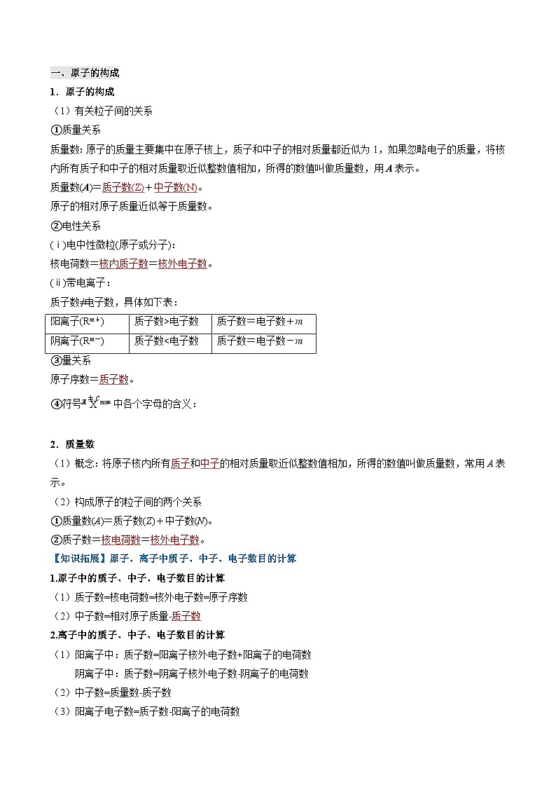 【寒假作业】（人教版2019）高中化学 高一寒假巩固提升训练 专题04 物质结构  元素周期律-练习.zip02