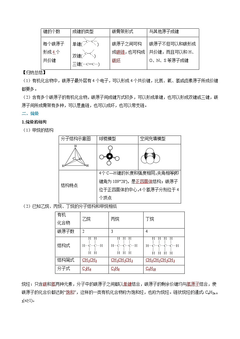 【寒假作业】（人教版2019）高中化学 高一寒假巩固提升训练 第06讲 认识有机化合物（解析版）第2页
