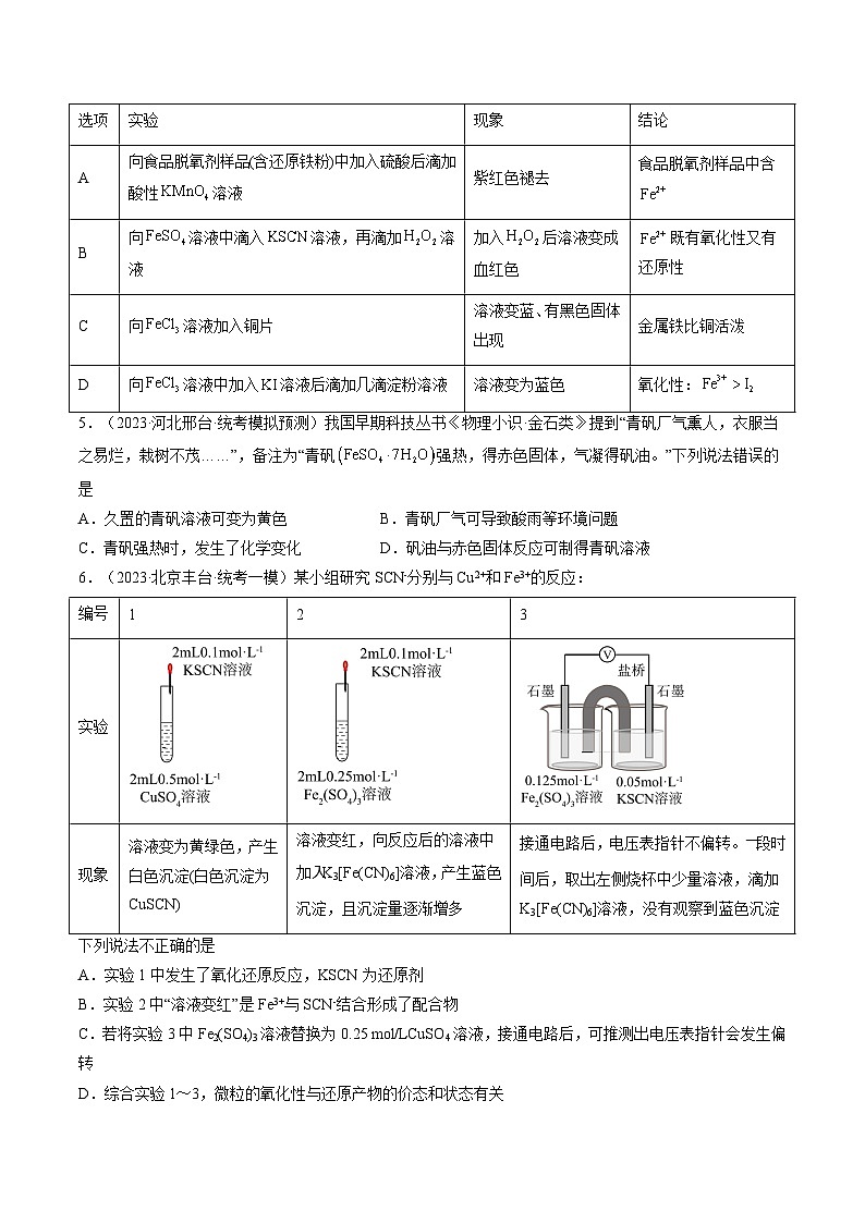 第10讲 铁及其重要化合物（练习）-备战2024年高考化学一轮复习精品课件+讲义+练习（新教材新高考）02