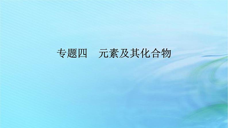 新教材2024高考化学二轮专题复习专题4元素及其化合物课件01