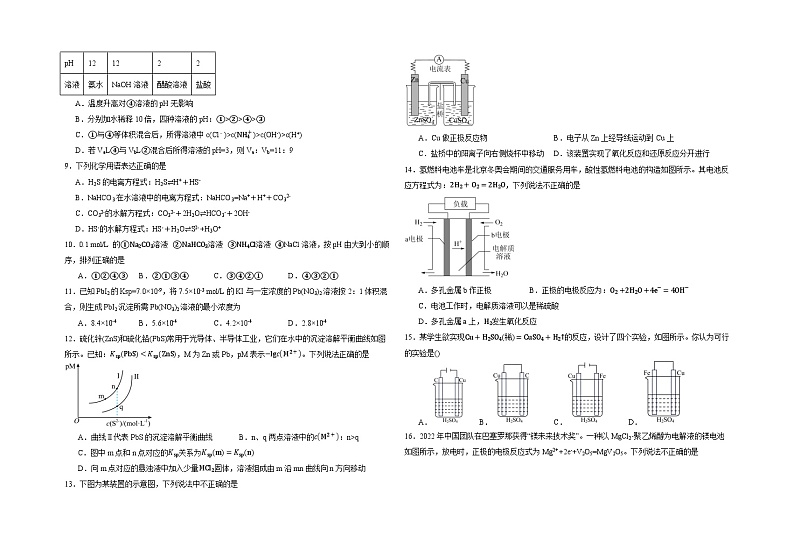 宁夏育才中学2023-2024学年高二上学期1月期末化学试题（Word版附答案）第2页