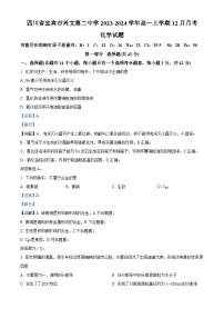 四川省宜宾市兴文第二中学校2023-2024学年高一上学期12月月考化学试题（Word版附解析）