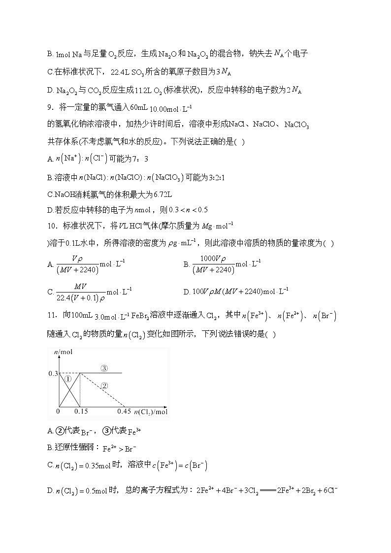 江西丰城中学2023-2024学年高一上学期12月月考化学试卷(含答案)第3页
