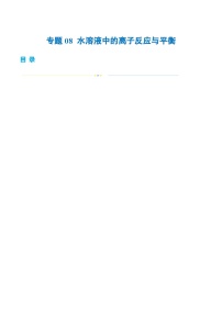 专题08+水溶液中的离子反应与平衡(讲义)-2024年高考化学二轮复习讲练测（新教材新高考）