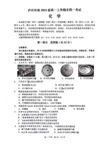 四川省泸州市2023-2024学年高一上学期1月期末化学试题