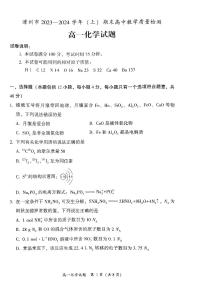 福建省漳州市2023-2024学年高一上学期期末高中教学质量检测化学试题（PDF版含答案）