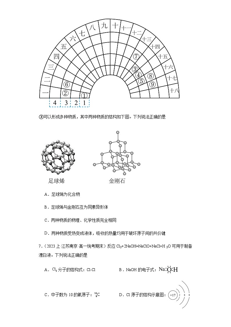 15从微观结构看物质的多样性--江苏省2023-2024学年高一化学上学期期末专题练习（苏教版）第3页